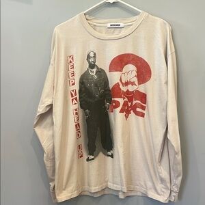 Daydreamer Cream and Red Vintage Long Sleeve Tee unisex